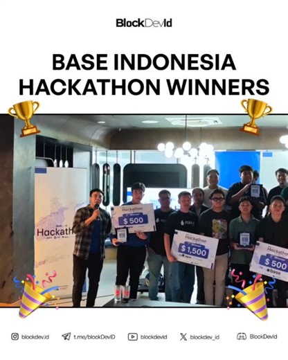 Blockchain Developer Community 🇮🇩 on Instagram: "BASE IS FOR EVERYONE! Winners of Base Indonesia Hackathon 2025 🏆 Base Track Winners 🥇 1st Place & Best Project (IDRX): Orbitum 🥈 2nd Place: ScaleX 🥉 3rd Place: Ryvyn Pay Thetanuts Finance Track Winners 🥇 1st Place: Nuts Arena 🥈 2nd Place: Alphabit 🥉 3rd Place: Vultara Huge respect to all builders who shipped real products. This is just the start of their onchain journey!"