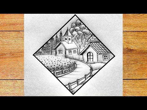 How to drawing wonderful spring season scenery