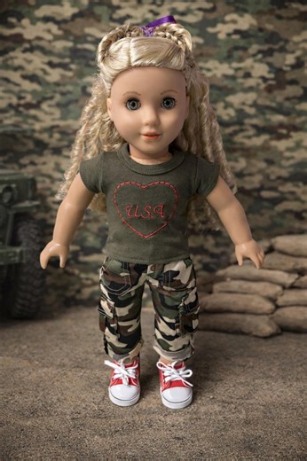 Military Outfit for 18 Inch Doll – Camo Pants and USA Shirt – Handmade Doll Clothes - Etsy