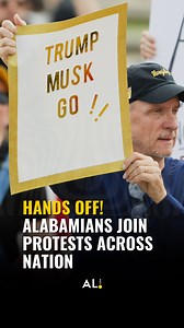 Alabamians protested in Hands Off! protests across the state and the U.S., opposing President Donald Trump and Elon Musk's policies on government downsizing, the economy, and human rights. Demonstrations spanned all 50 states. (Al.com Staff and Opelika footage by Jane Fullum) | al.com