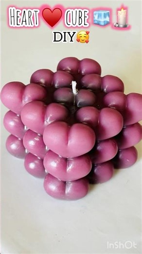 How to make heart cube candle at home easily 😍#diy #shorts #viral