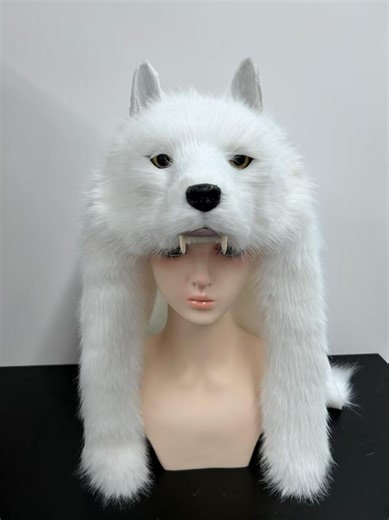 Realistic Faux Fur Wolf Hood Scarf, Handmade Animal Costume Headpiece - Etsy