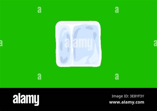 Ice animation on green screen background