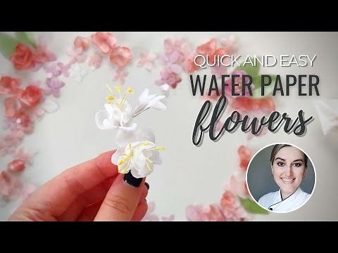 How to make Simple wafer paper white filler flowers and DIY stamens