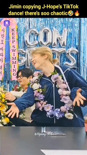 Jimin copying J-Hope’s TikTok dance moves🤣😍 #v #jk #rm #jin #jimin #jhope #suga #shorts #bts