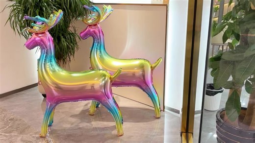 Christmas Inflatable Reindeer Foil Balloon Self Standing Moose Shaped Foil Balloons for Party Decoration