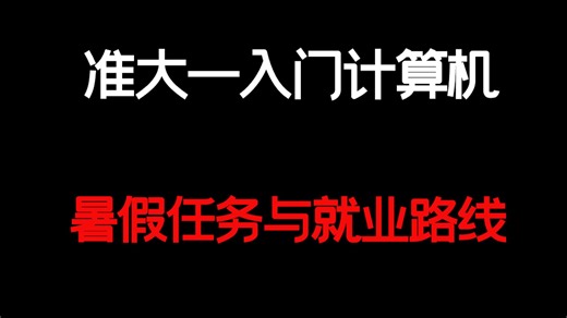 准大一入门计算机，暑期任务与就业路线