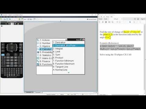 Calc 3: Directional Derivatives and the Gradient Vector (TI-nSpire CX CAS) ptA