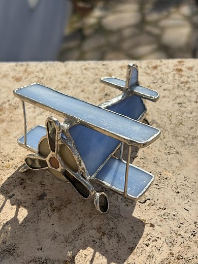 Handmade Stained Glass Airplane Figurine: Aviation Gift - Etsy