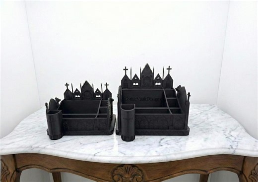 Gothic Cathedral Vanity Organizer, Dark Academia Makeup and Desk Storage Decor, Two Sizes - Etsy