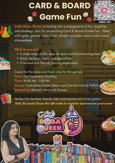 Card and Board Game Fun at Trivandrum (Cafe Boba queen)