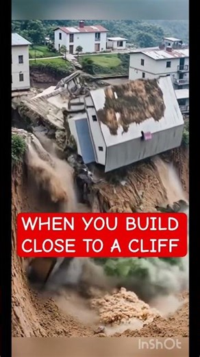 Houses On The Cliff#cliffcollapse #houses#canal