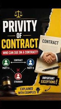Privity of Contract | Indian Contract Act | #lawstudents #ugcnetlaw #contractlaw