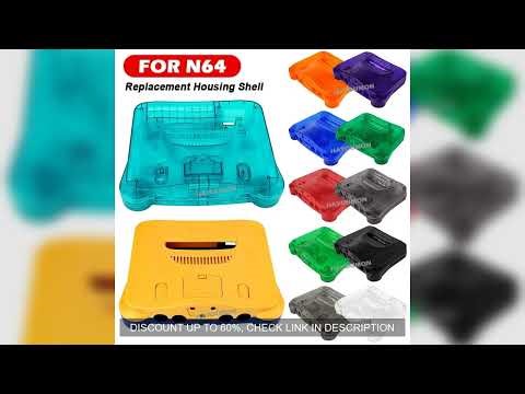 NEW Ice Blue Replacement Housing Shell Translucent Case Compatible For N64 Retro Video Game Console