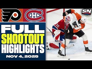 Philadelphia Flyers at Montreal Canadiens | FULL Shootout Highlights - November 4, 2025