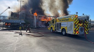 Fire guts two-story strip mall across from UNLV campus