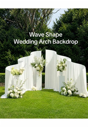 Wave Shape Arch creates a soft, modern backdrop for ceremonies, photo booths , proposals, and more.#eventplanner #partyideas #backdrop #wedding
