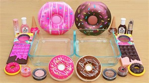 Strawberry vs Chocolate - Mixing Makeup and Eyeshadow into Slime ASMR #asmr | Lena Slime and Makeup ASMR