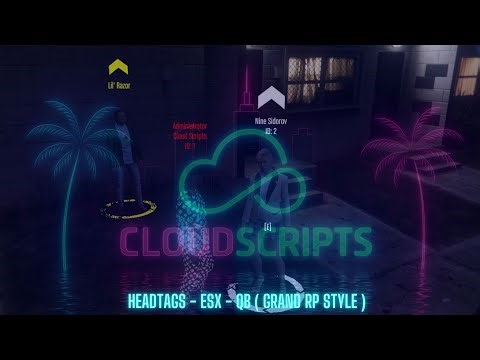 FIVEM HEADTAGS - ESX - QB - GRAND RP STYLE - CLOUDSCRIPTS