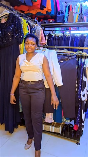 #fashiontiktok #kenyantiktok🇰🇪 #office Ladies Trousers - coffee brown and Navy blue. Tops - beige and white.