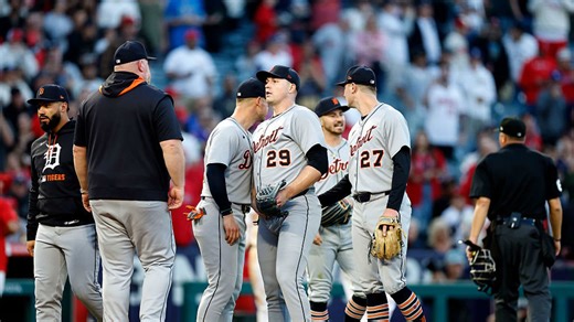 Tigers, Angels benches clear in the 3rd