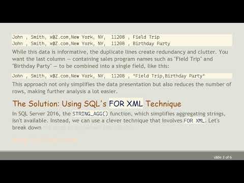 Transform SQL Query Results into a Single Comma-Separated Column with FOR XML Trick