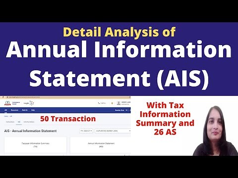 Detail Analysis of AIS- Annual Information statement and Tax Information Summary. file ITR with AIS.