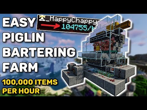 Minecraft Piglin Bartering Farm | COMPACT - FAST - 100k Drops Per Hour