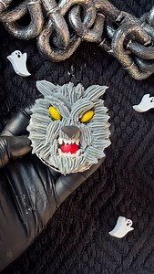 Unleash the beast 🐺🧁 🐺 on a flat cupcake top (I had to cut the top of my cupcake off to achieve this), pipe hair features with tip 18. I over piped on the hair about three times, but be careful– if you go over it too many times, you’ll lose the dimension the nose gives, which is vital to the look. 🐺 place a gum drop where the nose will be, then pipe over it with tip 18 🐺I made the black nose out of fondant with a heart plunger and adjusted it with my fingers to the shape shown. 🐺 I used ye