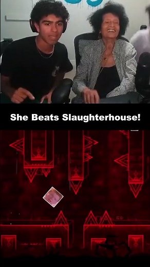 Grandma Beats Slaughterhouse! 😎 #shorts #kingsammelot #geometrydash #gdshorts #tuff #aura
