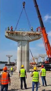 Excavator Working on Dangerous Bridge Construction 😱 | Heavy Equipment Action