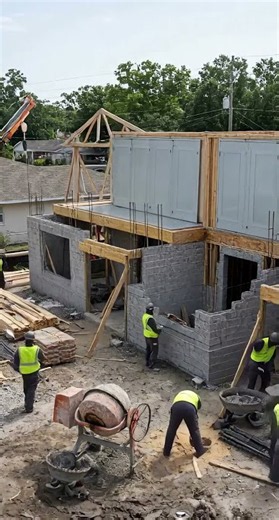 Duplex House Construction Timelapse | Modern Luxury Duplex Home Build 🏡✨ #trendingshorts #shorts