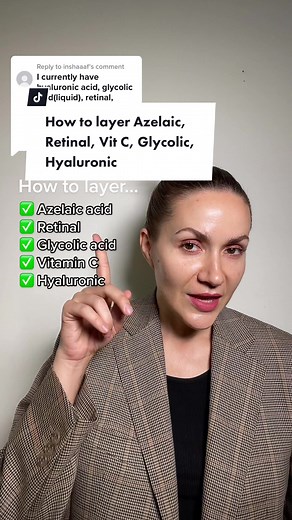 How to Layer Azelaic Acid, Retinal, Vitamin C, Glycolic Acid, and Hyaluronic Acid for Effective Skincare Routine