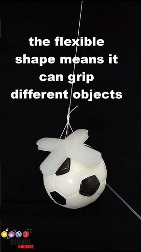 air-powered robot gripper grabs a soccer ball | science project
