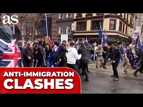 VIOLENT CLASHES erupt in Australia as Police use PEPPER SPRAY on ANTI-IMMIGRATION Protesters