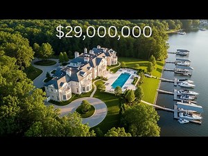 Inside a $29,000,000 LAKEFRONT Mega Mansion in Minnesota with Superyacht Dock