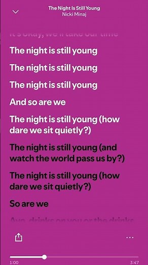 Nicki Minaj - The Night Is Still Young (Lyrics) #spotify #popular #trending