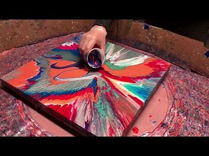 Fluid Painting on a New Level!! Acrylic Pour Painting using a Spin Table?? You gotta see this one!!