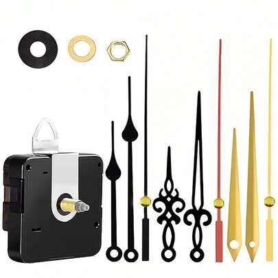 DIY Clock Repair Kit, Replacement Parts, Suitable For Home And Office Decor, Gift For Clock Enthusiasts, 1 Set Quartz Clock Movement Kit With 3 Pairs Of Clock Hands, 3 Shaft Lengths: 16mm, 20mm, 23mm | SHEIN