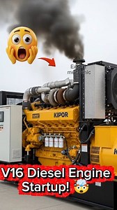 UNBELIEVABLE Massive V16 Diesel Engine Startup! 🤯 Full Throttle Roar & Smoke! 🇱🇷🇱🇷🌍 #expart #mechanic #AI #competition #foryourpage | Expert Mechanic