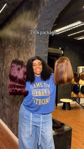 Bo Hairs | Donor hairs | Wigs on Instagram: "Grab this 390k package ,take a look at that frontal burgundy wig and 5x5 pixie plus an addition highlighted fringe bob"