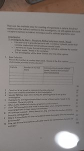 There are two methods used for counting of organisms in nature,... | Filo