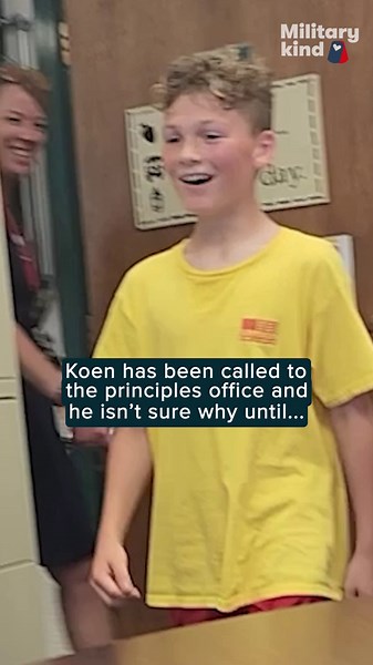 Boy called to principal's office for a surprise reunion with Marine brother