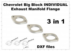 Chevrolet Big Block Exhaust Manifold Flange DXF File - Etsy