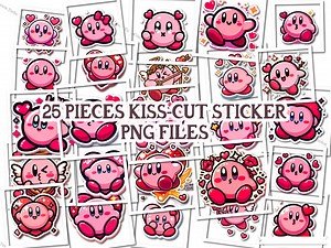 25pcs Lovely Kirby PNG Bundle - Kirby Sticker Pack - - Etsy