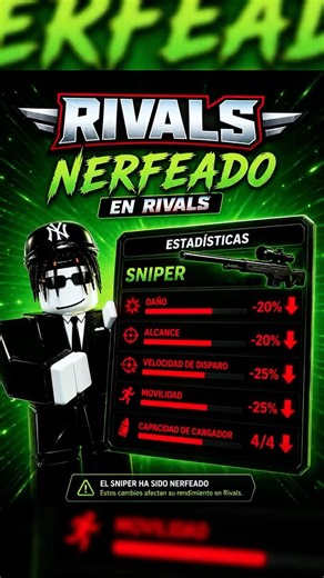 “El SNIPER en Rivals ha sido nerfeado”ya no es OP #roblox #rivals #robloxrivals
