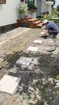 Impressing my wife and the mailman with this paver path across our lawn