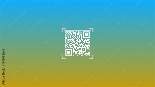 QR code barcode payment scan animation. Scan QR code animation. Data processing and QR code scanning. 4k video.