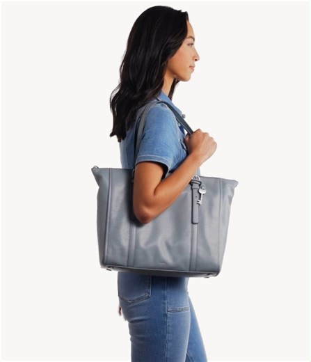 Watch Fossil Women's Carlie Tote Bag, Smokey Blue ﹙ZB1773180﹚ on Amazon Live