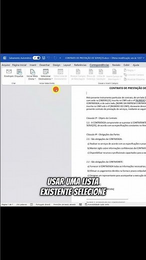 VEJA COMO: Emitir Mil Contratos Personalizados Passo a Passo com Word e Excel! #excel #dicas